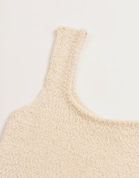 Crinkled Embossed U-Neck Crop Knit Tank Top