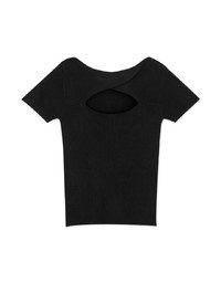 Refined Hollow Crossover 2WAY Knit Top