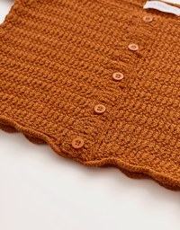 Square Neck Button Crochet Crop Top