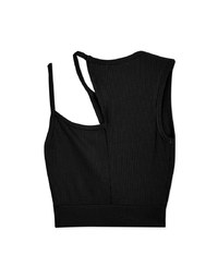 Avant-Garde Cut Out Knit Crop Top (With Padding)
