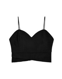 Thin Strap Sweetheart Neckline Crop Cami Top (With Padding)