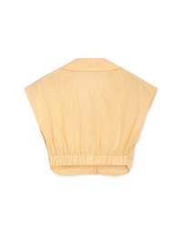 Micro-Permeable Pleated Lapel Breasted Crop Top
