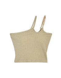 【Air Cool 2.0】Zero-Wearing Comfortable Breasts One-Shoulder Gold Chain Bra Top