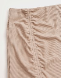 Minimalist Side Scrunch Slit Knit Maxi Skirt