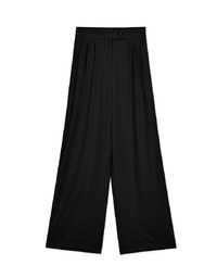 Elevated Detailing Side Button Pleated Wide Pants