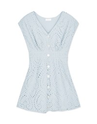 Embroidered Lace Sleeveless Mini Dress