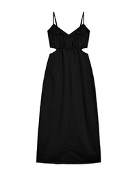 Side Cutout Slit Slim-Shoulder Dress (With Padding)