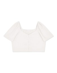 Retro Elegant Square Collar Crop Blouse Shirt