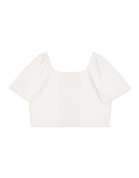 Retro Elegant Square Collar Crop Blouse Shirt