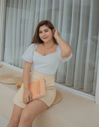 Retro Square Neck Puff Sleeves Crop Top