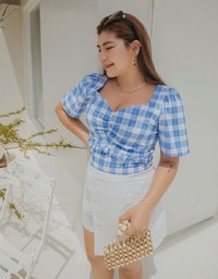 Whimsical Checkered Crop Top