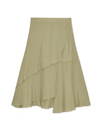Irregular Layered Slit Flowy Maxi Skirt
