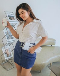 Breezy Cooling No Filter Shape-Up Slimming Denim Jeans Skirt