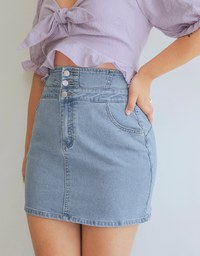 Breezy Cooling No Filter Shape-Up Slimming Denim Jeans Skirt