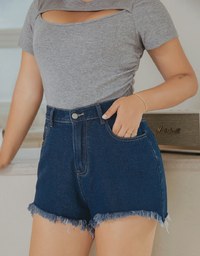 Denim Shorts With Drawers