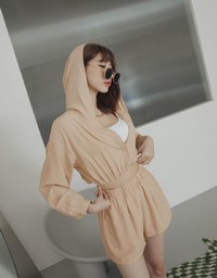 Elevated Casual Sun Protection Cooling Cinched Waist Hoodie