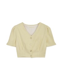 Soigné Pleated Buttoned Crop Top
