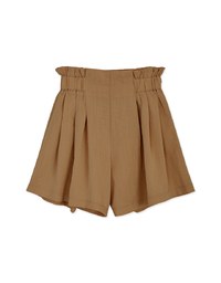 Elevated Casual Paperbag-Waist Pleated Shorts