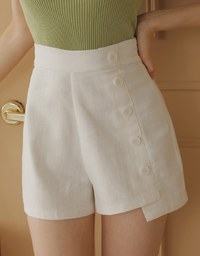 Single-side Button Asymmetrical Shorts