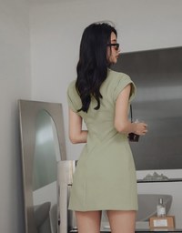 Smart Casual Scrunch Shirt Mini Dress
