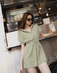 Casual Chic Drawstring Playsuit