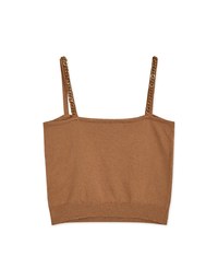 Amber Chain Dual-Strap Knit Tank Top