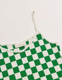 Voguish Checkered Knit Crop Cami Top