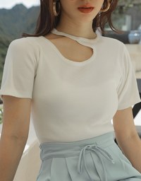 Enhanced Front Cut Out Knit Top