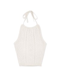 Cut Shoulder Strap Short Twist Knit Cami Top(With Padding)