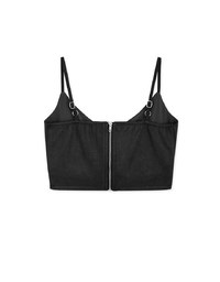 Suede V Neck Crop Top (With Chest Pad)