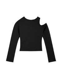 Side Cutout Fitted Long Sleeve Top