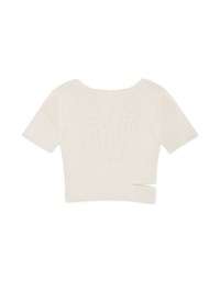 One Side Cutout Cropped Knit Top