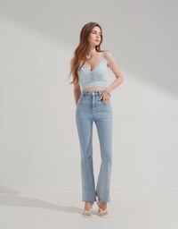 Button Cropped KnitCrop Top