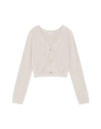 V-Neck Wool Button-Down Knit Top