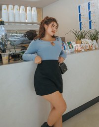 Overlap Suede Mini Skirt