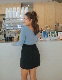 Overlap Suede Mini Skirt