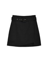 Overlapping Asymmetric Skirt (With Belt)
