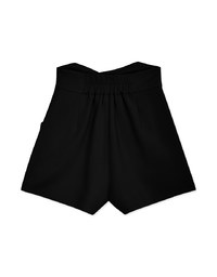 Overlapping V Neck Double Button High Waisted Shorts