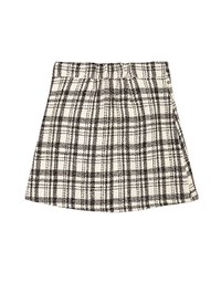 Overlap Checkered A Line Skirt