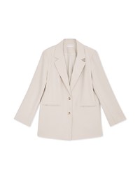 Textured Shoulder Padded Double Button Vented Blazer