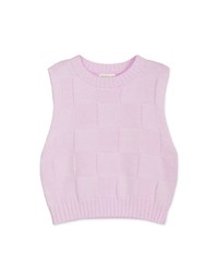 Checkerboard Knitted Tank Top