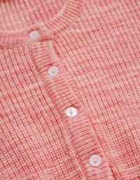 Mixed Color Button Down Knit Crop Blouse Shirt