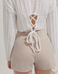 Cross-Tie Twist Knit Top