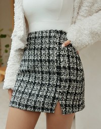Chic Chambray Slit Skirt