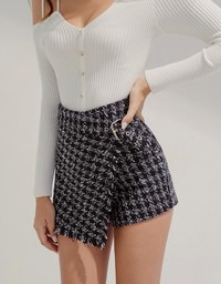 Chic Style  Tweed Buckled Skirt
