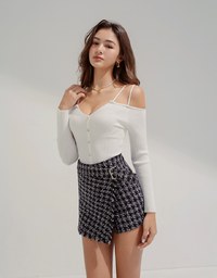 Chic Style  Tweed Buckled Skirt