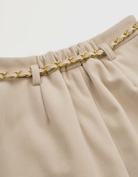 Tweed Gold Chain A-Line Skirt (With Belt)