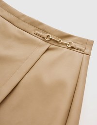 Silver Ring Asymmetrical Faux Leather Skorts
