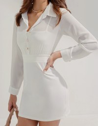 Beaded Collar Mini Dress (With Vest)