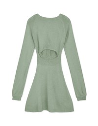 V-Neck Button-Down Twist-Knit Mini Dress